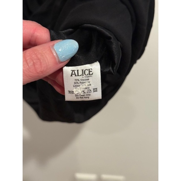 NWT Alice Temperley Women’s Black Midi Dress Ruched Bodycon size 2 - Picture 7 of 8